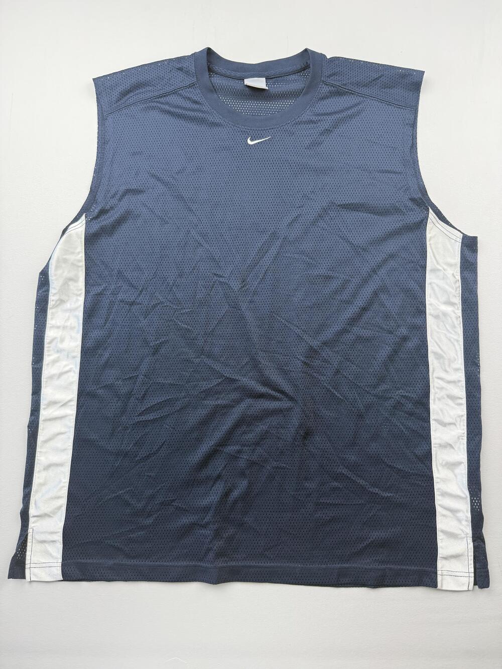 Nike Basketball Jersey Mens 2XL Blue Mesh Sleeveless Tank Top Athletic Workout